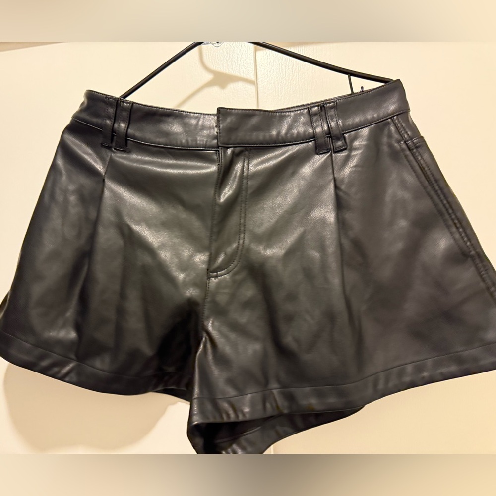Black Faux Leather Frwe People Shorts